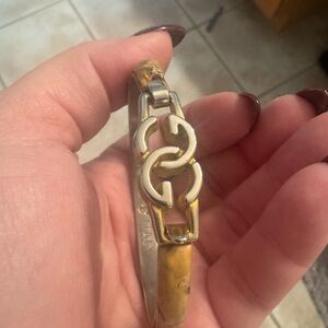 Vintage Gucci Tan and Gold Snakeskin Bracelet